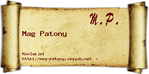 Mag Patony névjegykártya